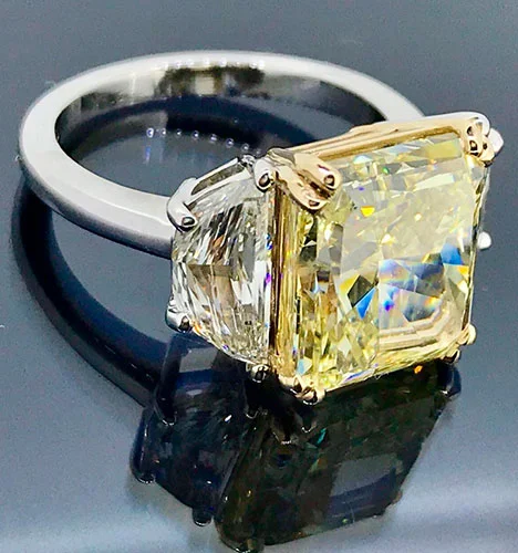 princess cut yellow dimond ring