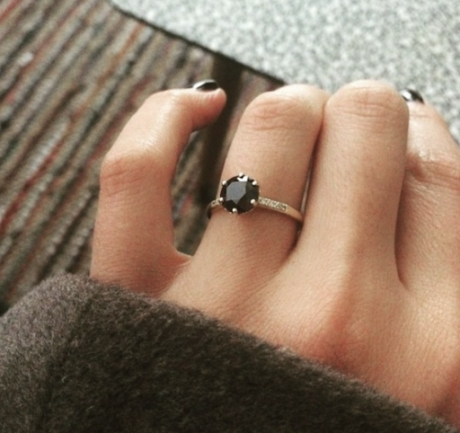 black stone diamond rings