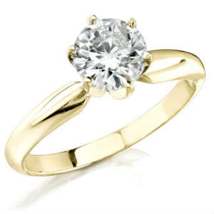 Yellow Gold Diamond Ring Solitaire
